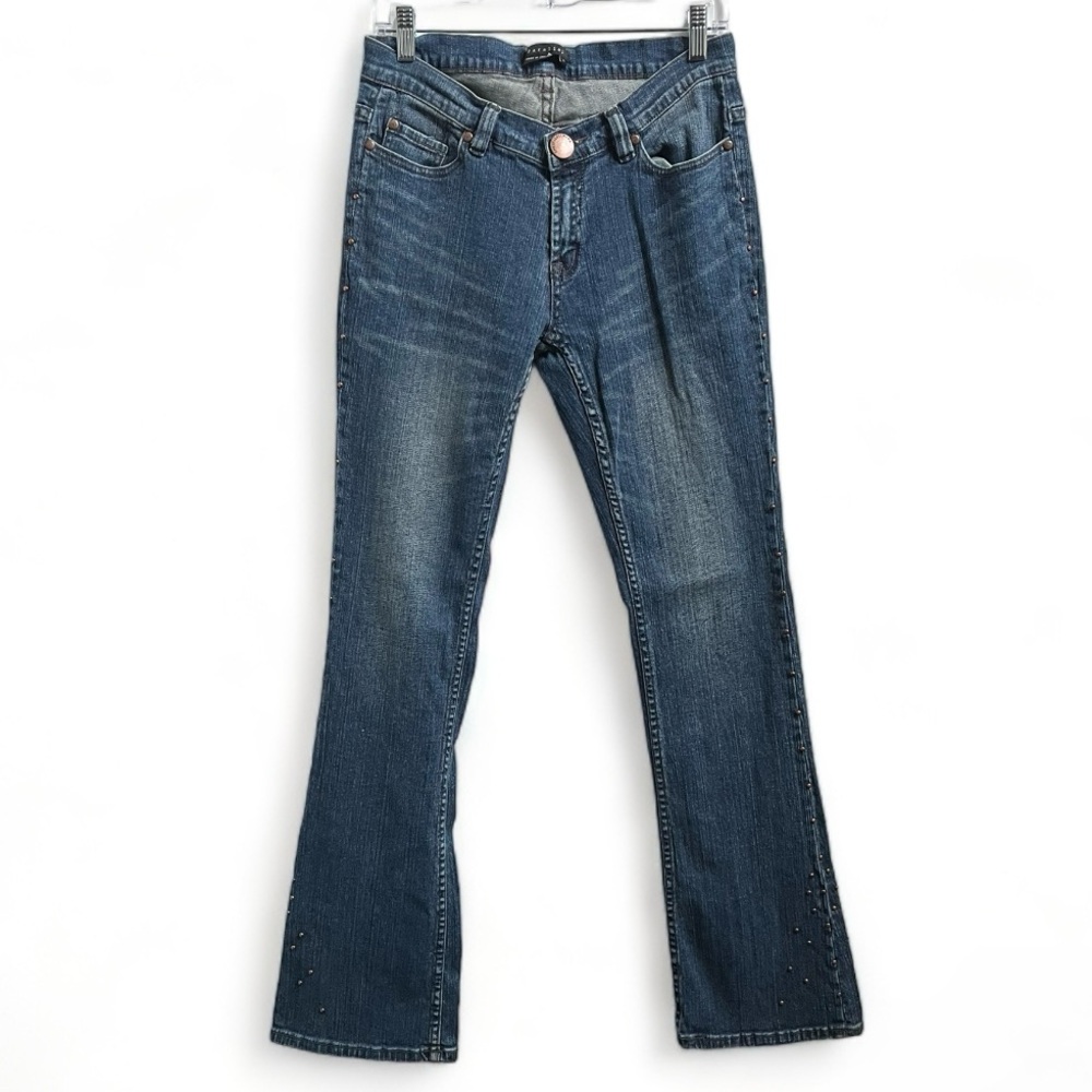 Parallel Boot Cut Studded Jeans Y2K Style